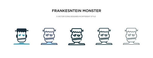 Icono monstruo frankesntein en ilustración vectorial de estilo diferente — Vector de stock