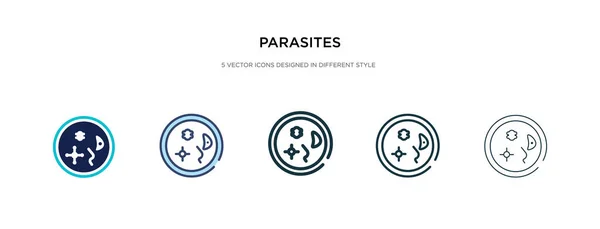 Icono de parásitos en la ilustración de vectores de estilo diferente. dos colores — Vector de stock