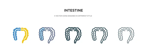 Icono del intestino en la ilustración de vectores de estilo diferente. dos colores — Vector de stock