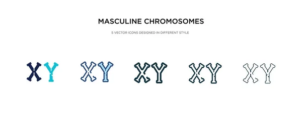 Icono de cromosomas masculinos en ilustración vectorial de estilo diferente — Vector de stock