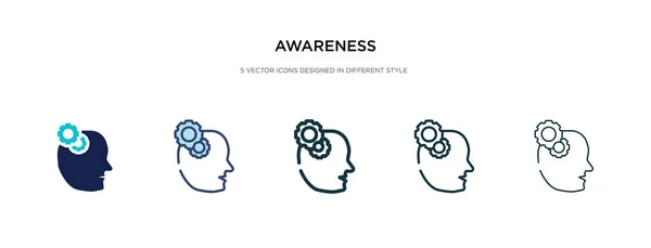 Icono de conciencia en la ilustración de vectores de estilo diferente. dos colores — Vector de stock