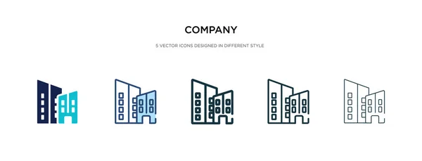 Icono de la empresa en la ilustración de vectores de estilo diferente. dos colores — Vector de stock