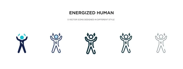 Energized human icon in different style vector illustration. two — ストックベクタ