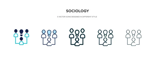 Icono de la sociología en la ilustración de vectores de estilo diferente. dos colores — Vector de stock