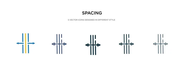 Icono de espaciado en la ilustración de vectores de estilo diferente. dos colores — Vector de stock