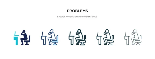 Problema icono en la ilustración de vectores de estilo diferente. dos colores — Vector de stock