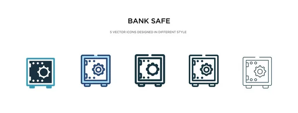 Banksafe-Symbol in verschiedenen Stilvektorgrafiken. zweifarbig — Stockvektor
