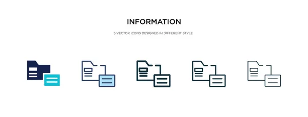 Ikona informací v různých stylech vektorové ilustrace. dva sloupce — Stockový vektor