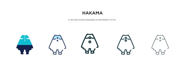 Hakama icono en la ilustración de vectores de estilo diferente. dos colores — Vector de stock