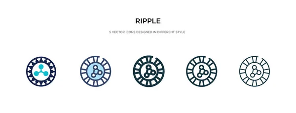 Иконка рябь в различных стилях векторной иллюстрации. два цветных — стоковый вектор