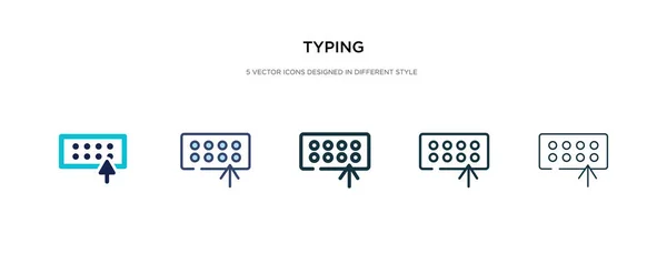 Teclear icono en la ilustración de vectores de estilo diferente. dos colores — Vector de stock