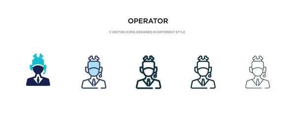 Icono del operador en la ilustración de vectores de estilo diferente. dos colores — Vector de stock