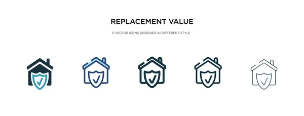 Icono de valor de reemplazo en la ilustración de vectores de estilo diferente. t — Vector de stock