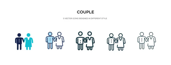 Icône de couple dans l'illustration vectorielle de style différent. deux couleurs — Image vectorielle