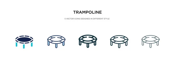 Trampolín icono en la ilustración de vectores de estilo diferente. dos colo — Vector de stock