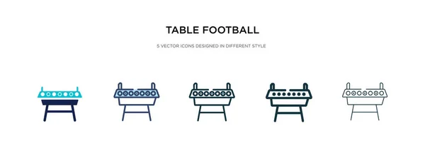 Icono de fútbol de mesa en la ilustración de vectores de estilo diferente. Dos. — Archivo Imágenes Vectoriales