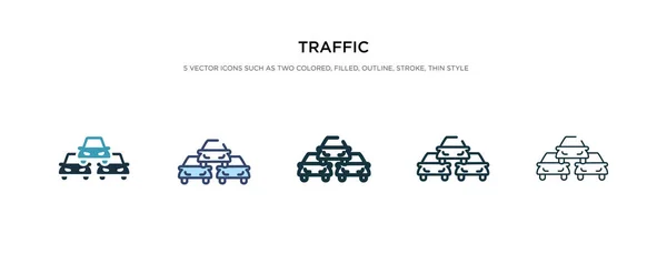 Icône de trafic dans l'illustration vectorielle de style différent. deux couleurs — Image vectorielle