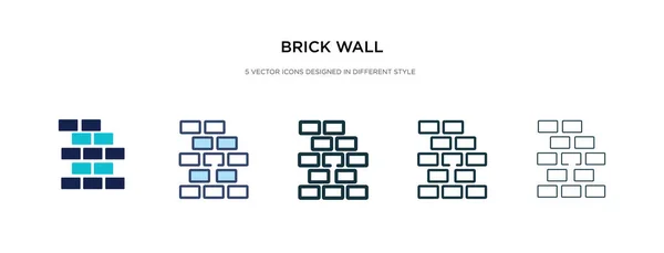 Icona della parete di mattoni in stile diverso illustrazione vettoriale. due colo — Vettoriale Stock
