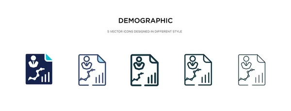 Icono demográfico en la ilustración de vectores de estilo diferente. dos col — Vector de stock