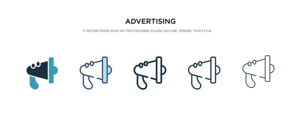 Reklam ikon i olika stil vektor illustration. två kol — Stock vektor