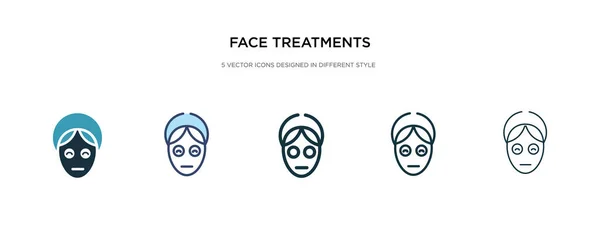 Icono de tratamientos faciales en la ilustración de vectores de estilo diferente. Dos. — Vector de stock