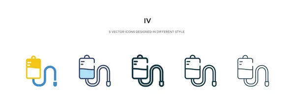Icono iv en la ilustración de vectores de estilo diferente. dos colores y — Vector de stock