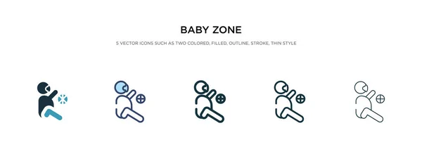 Icono de zona de bebé en la ilustración de vectores de estilo diferente. dos colores — Vector de stock