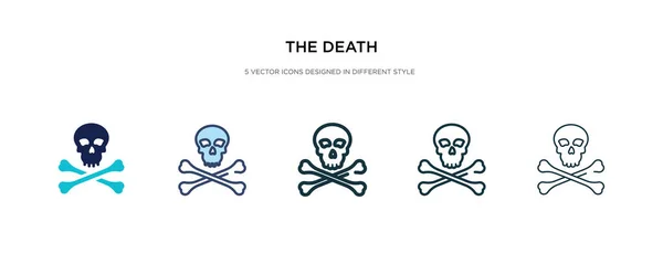El icono de la muerte en la ilustración de vectores de estilo diferente. dos colores — Vector de stock