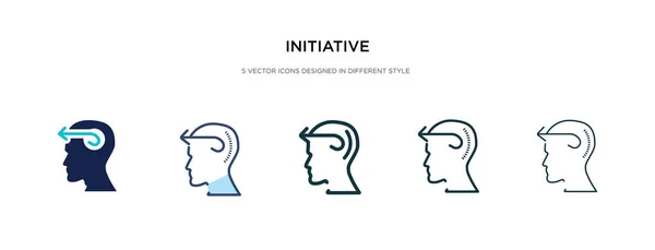 Icono de iniciativa en la ilustración de vectores de estilo diferente. dos colo — Vector de stock
