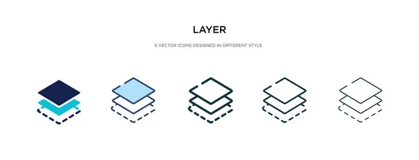 Ícone de camada em ilustração vetorial de estilo diferente. dois coloridos a — Vetor de Stock