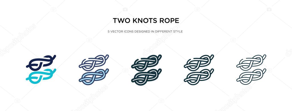 two knots rope icon in different style vector illustration. two 