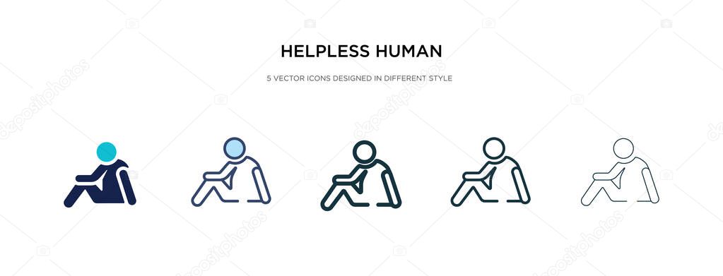 helpless human icon in different style vector illustration. two 