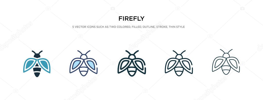 firefly icon in different style vector illustration. two colored