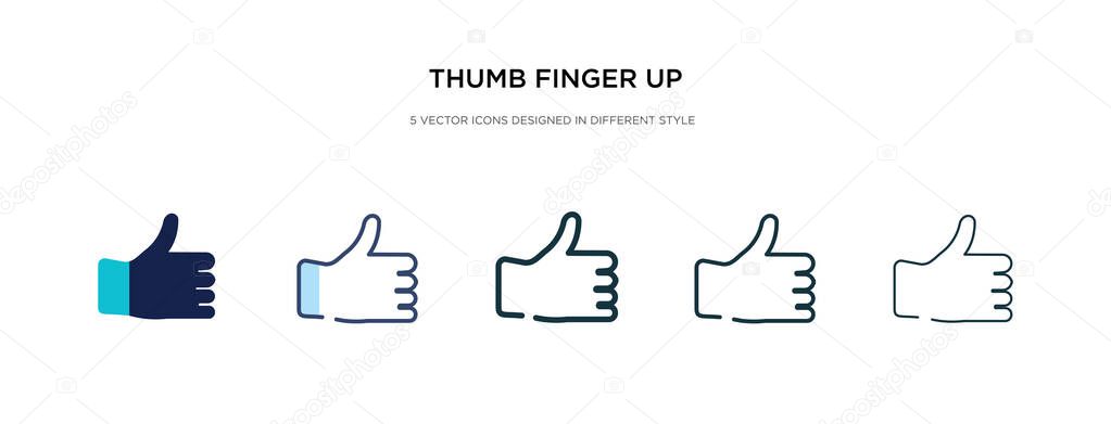 thumb finger up icon in different style vector illustration. two