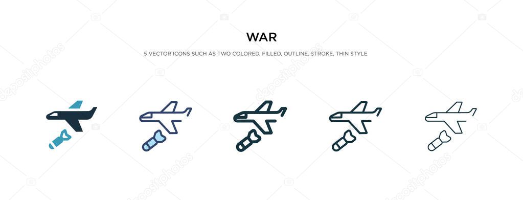 war icon in different style vector illustration. two colored and