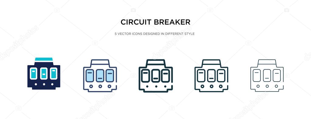 circuit breaker icon in different style vector illustration. two