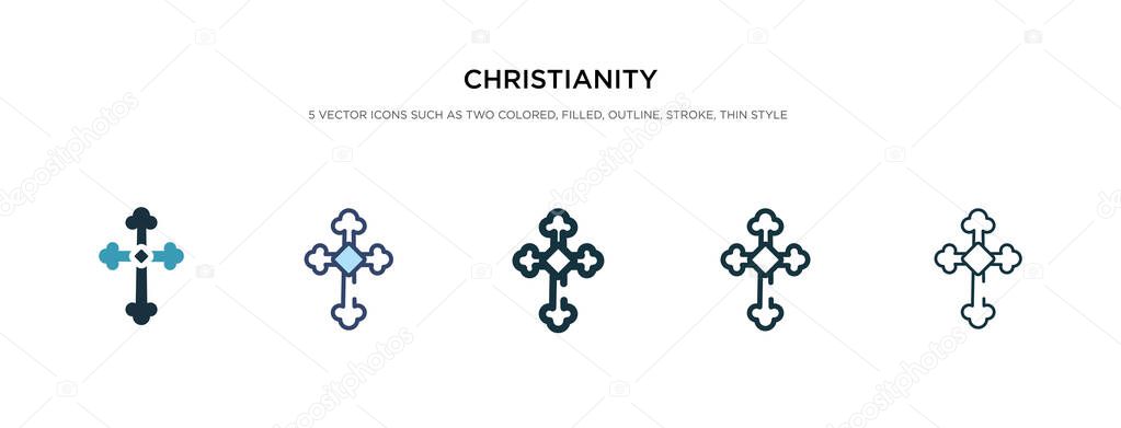 christianity icon in different style vector illustration. two co
