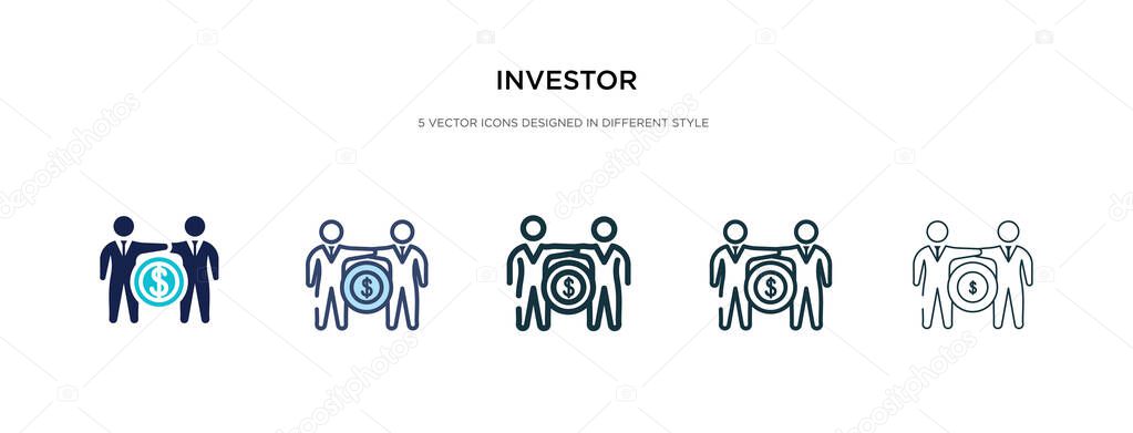 investor icon in different style vector illustration. two colore