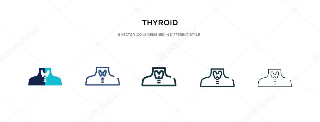 thyroid icon in different style vector illustration. two colored