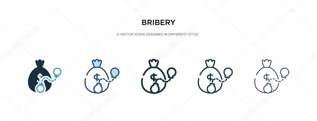 bribery icon in different style vector illustration. two colored