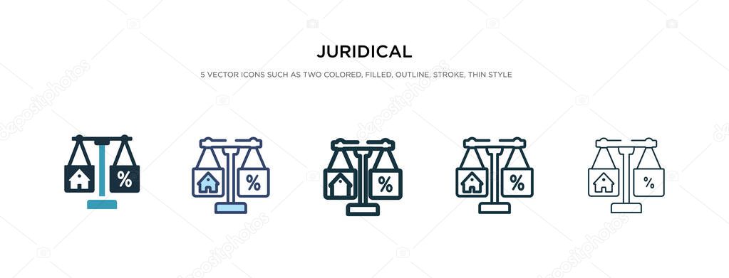 juridical icon in different style vector illustration. two color