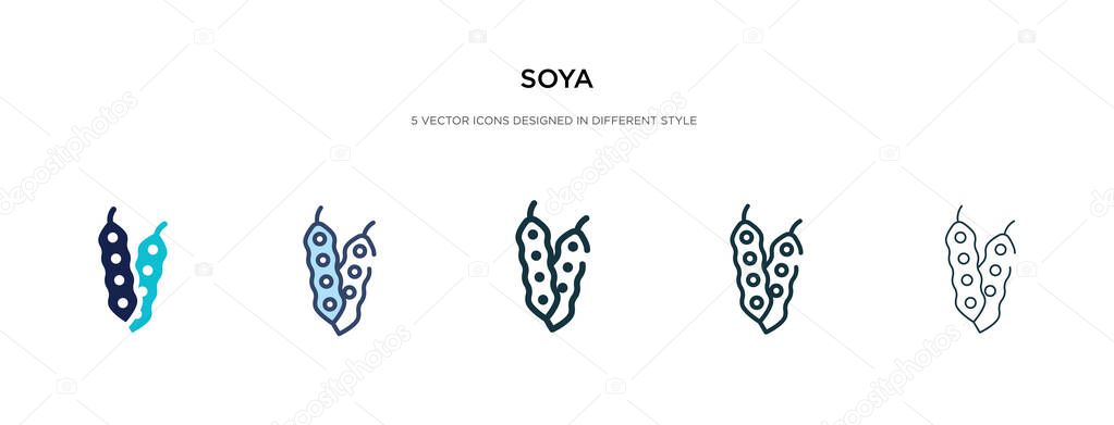 soya icon in different style vector illustration. two colored an