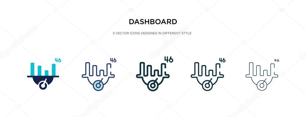 dashboard icon in different style vector illustration. two color