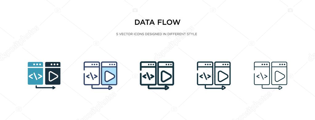 data flow icon in different style vector illustration. two color