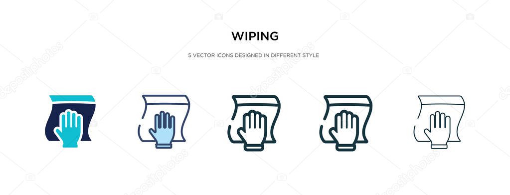 wiping icon in different style vector illustration. two colored 