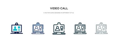 Farklı biçim vektör illüstrasyonunda video çağrı simgesi. iki colo