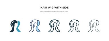 farklı stil vektör resimlerinde kenar simgesi olan saç peruğu. 