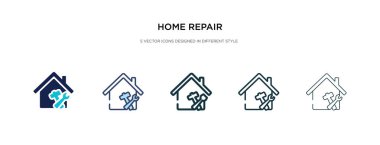 home repair icon in different style vector illustration. two col