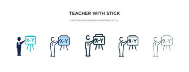 Çubuk simgesine sahip öğretmen. 