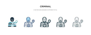 Farklı stil vektör illüstrasyonunda suç simgesi. iki renk